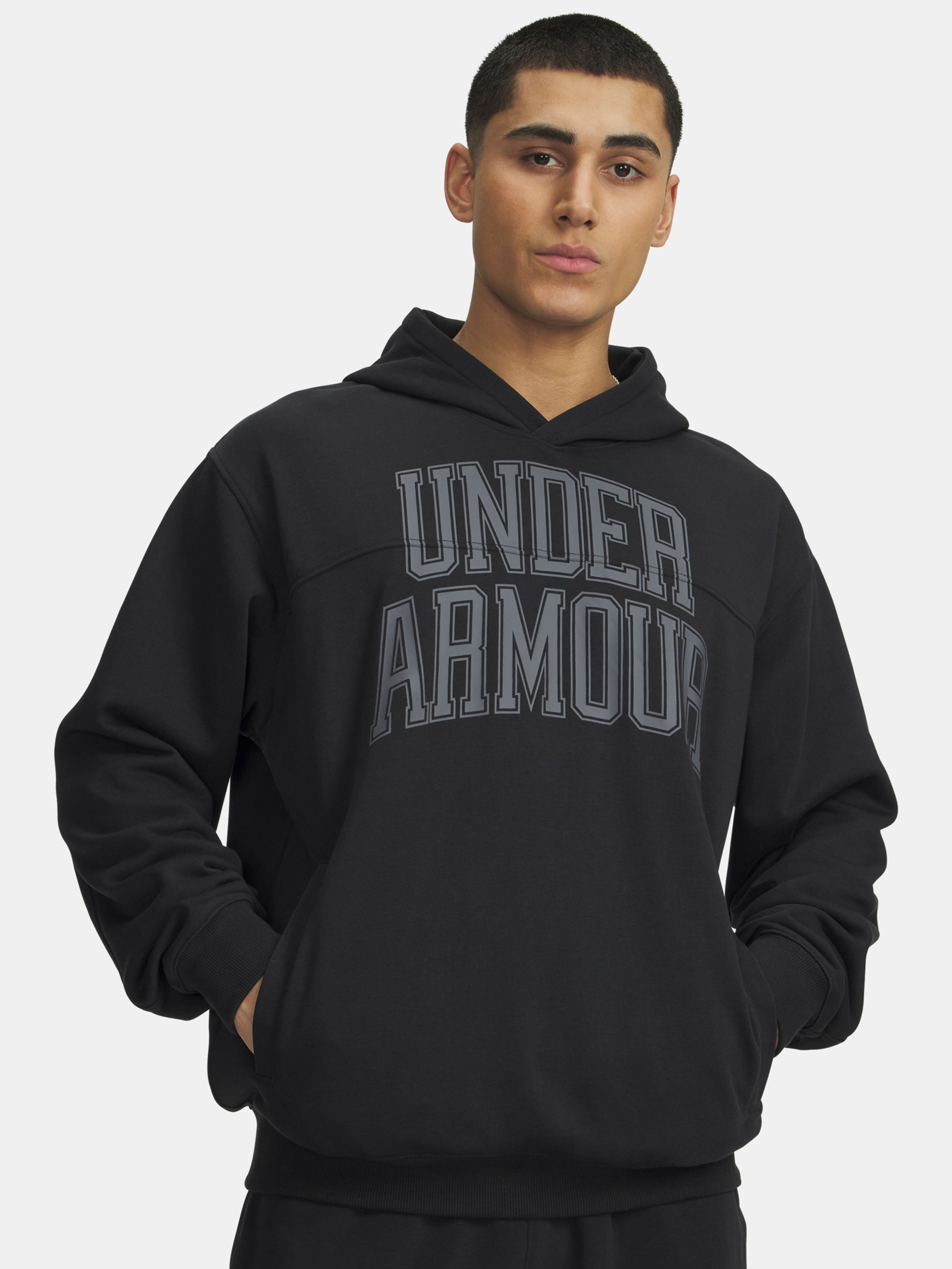 Moški pulover  Under Armour UA Rival LW Graphic Hoodie-BLK