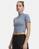Dámské tričko Under Armour UA RIVAL RIB MOCK SS TEE-Modrá - 003