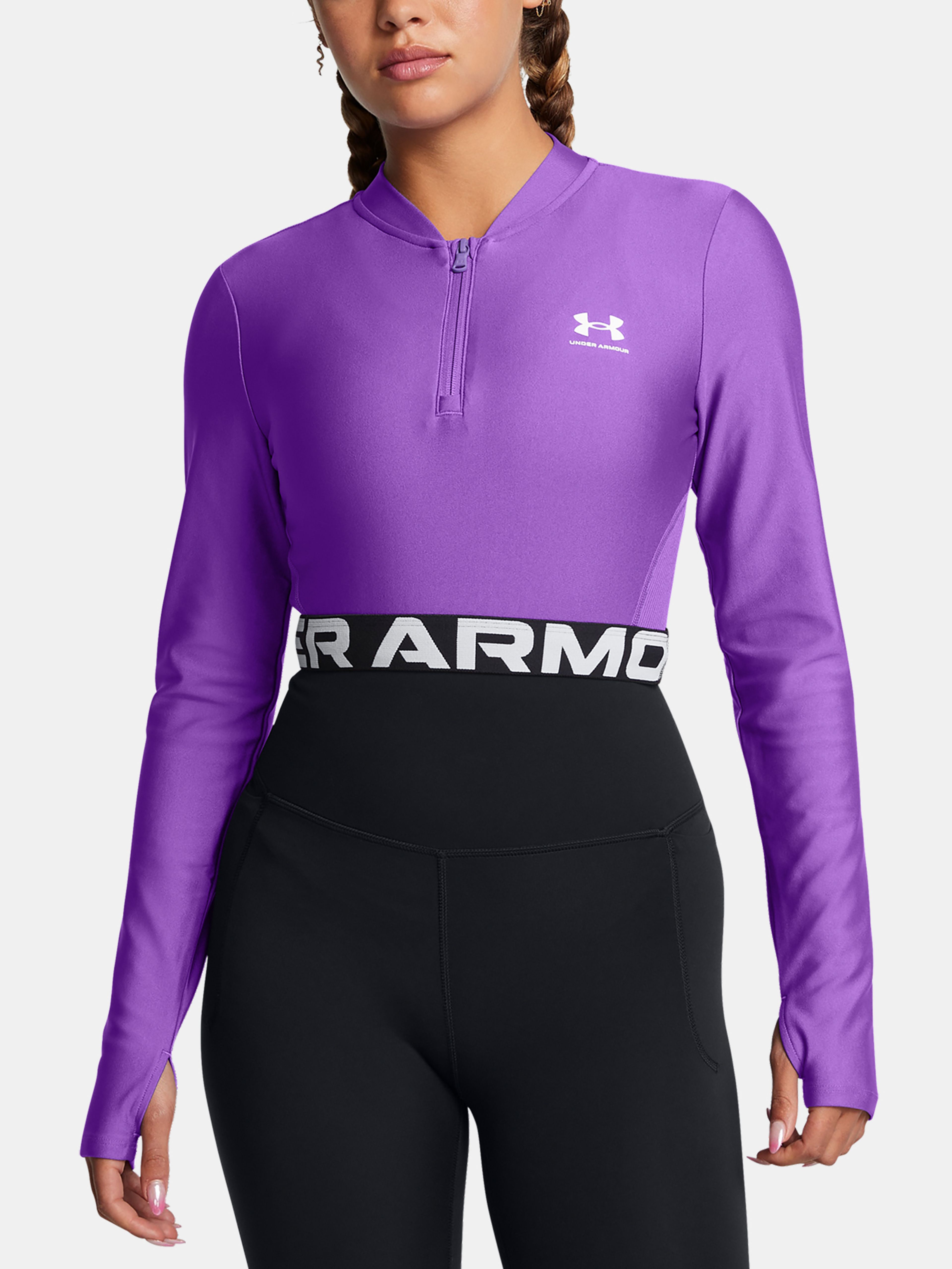 Dámské tričko Under Armour HeatGear Rib 1/4 Zip LS-PPL