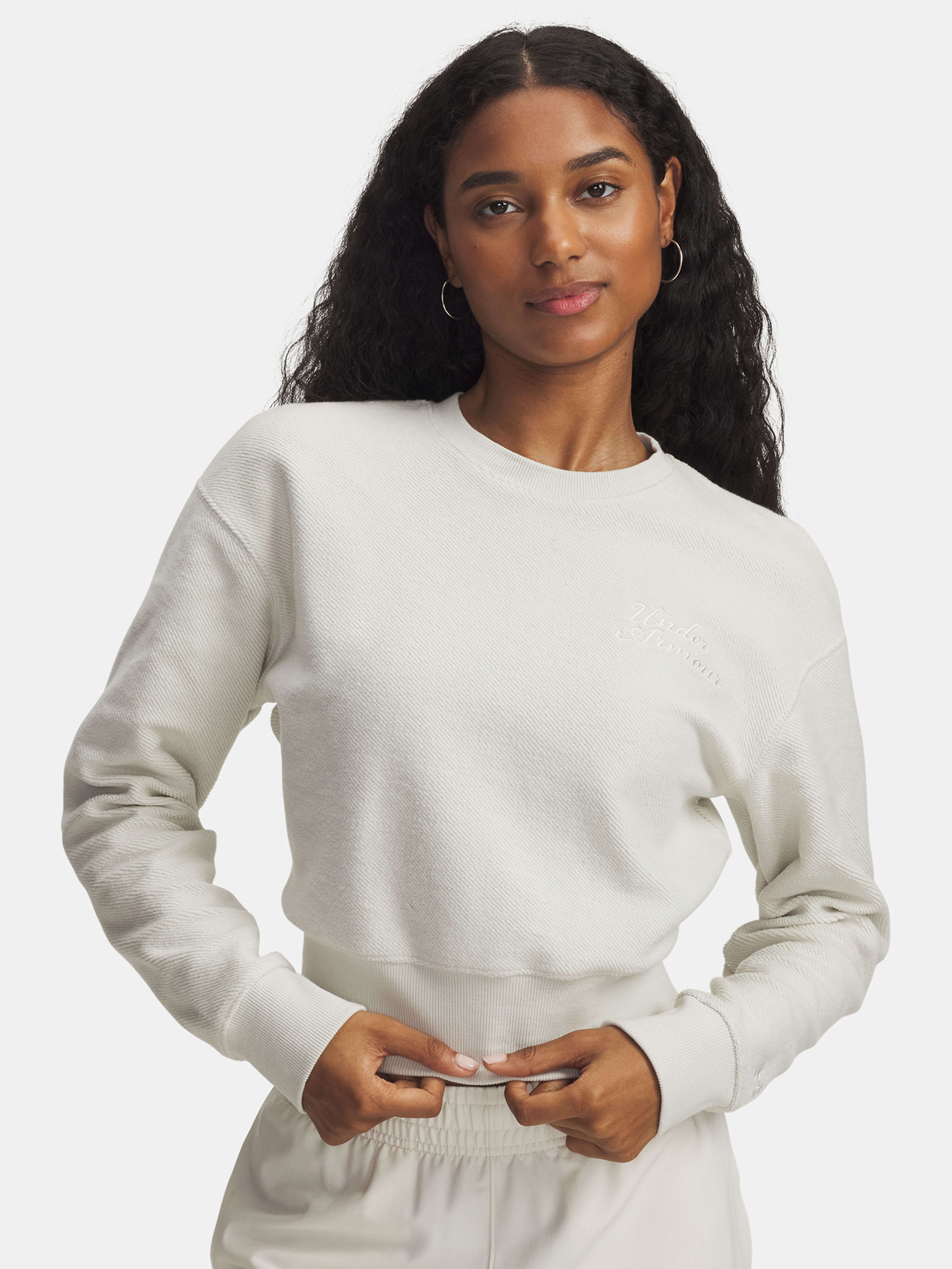 Dámska mikina Under Armour Icon Terry Varsity Crew-WHT