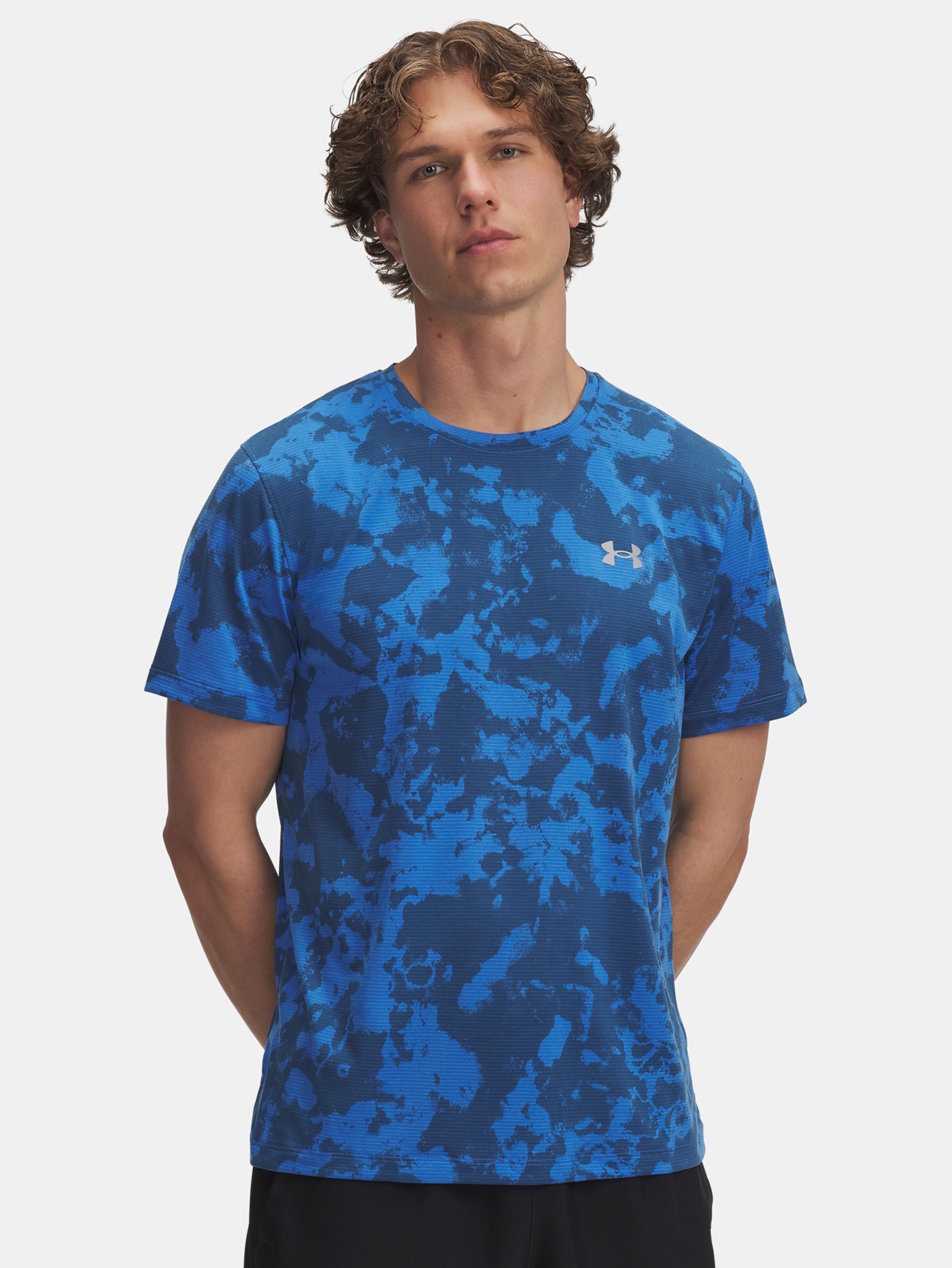Pánske tričko Under Armour UA Launch Printed SS-BLU
