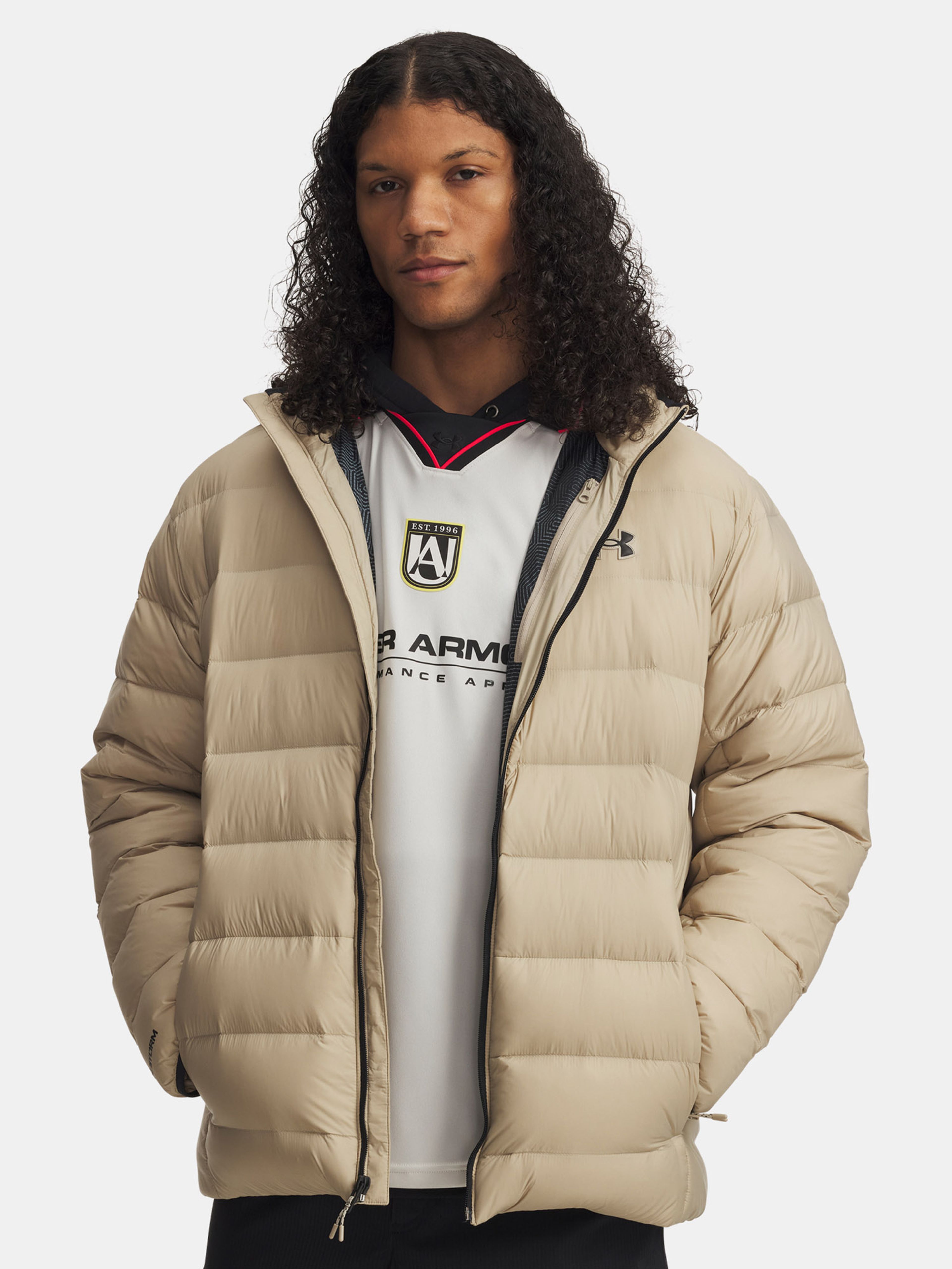 Pánská bunda Under Armour LEGEND DOWN HOODED JACKET-BRN