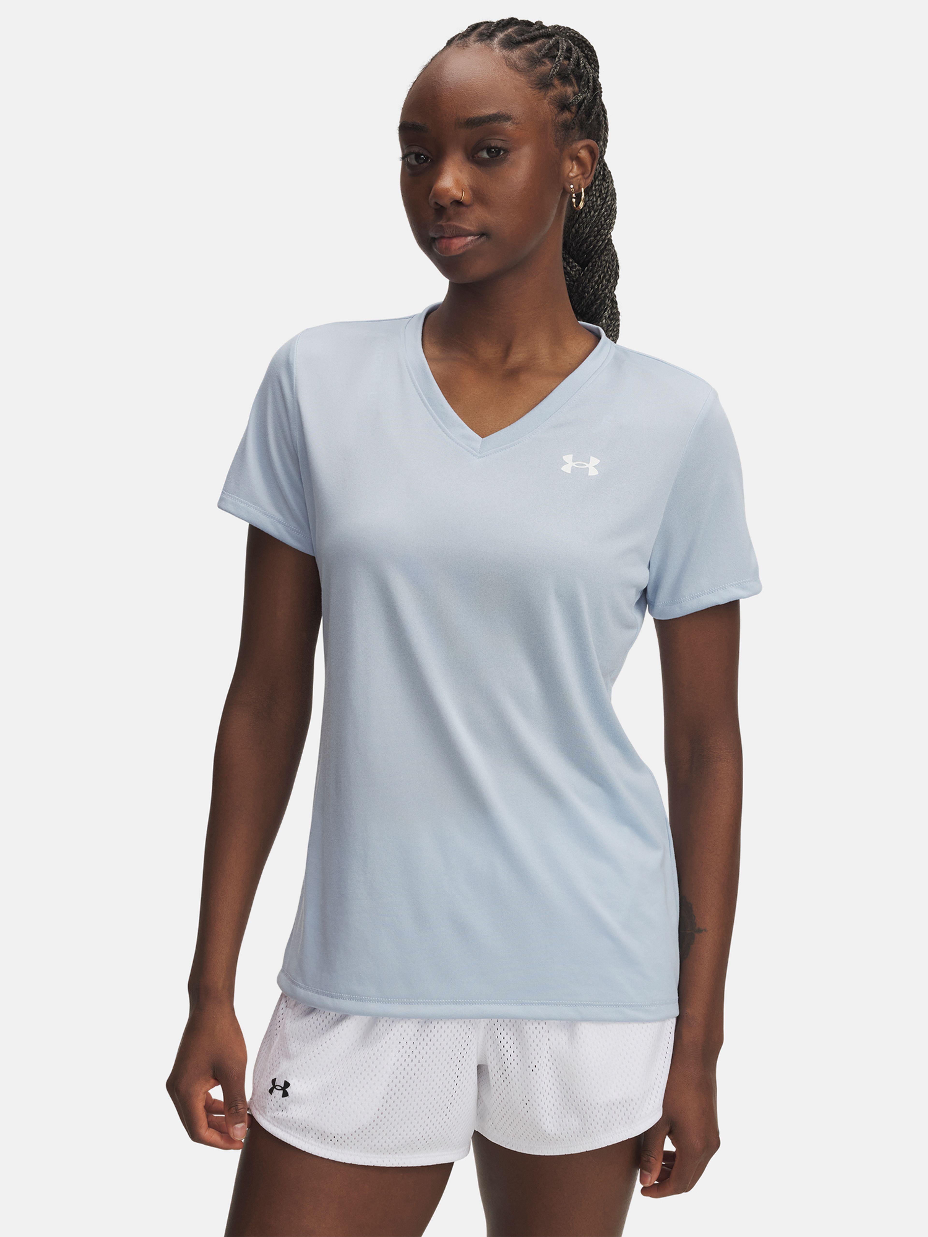 Dámske tričko Under Armour Tech SSV- Solid-BLU