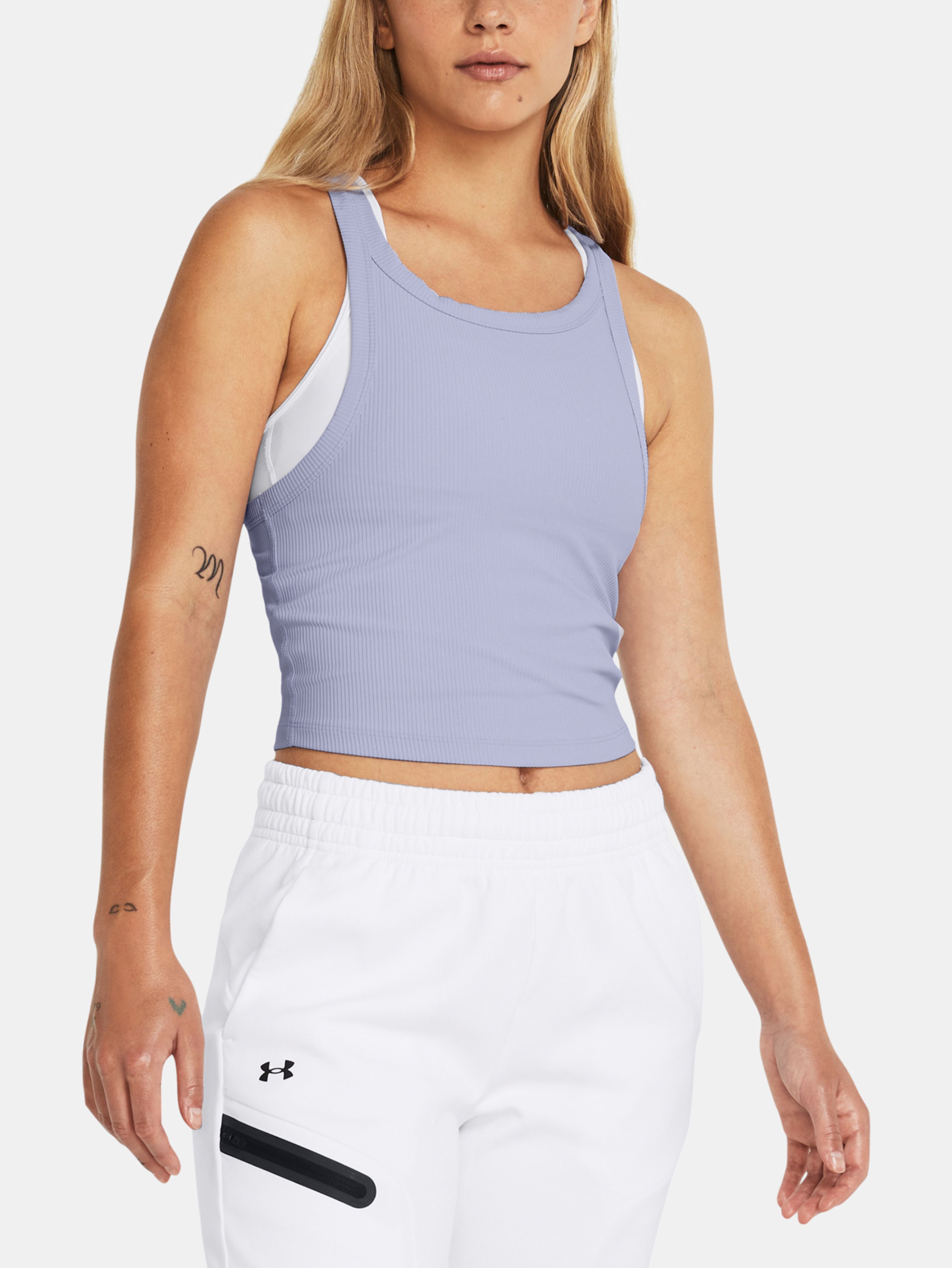 Ženska majica brez rokavov Under Armour Meridian Rib Crop Tank