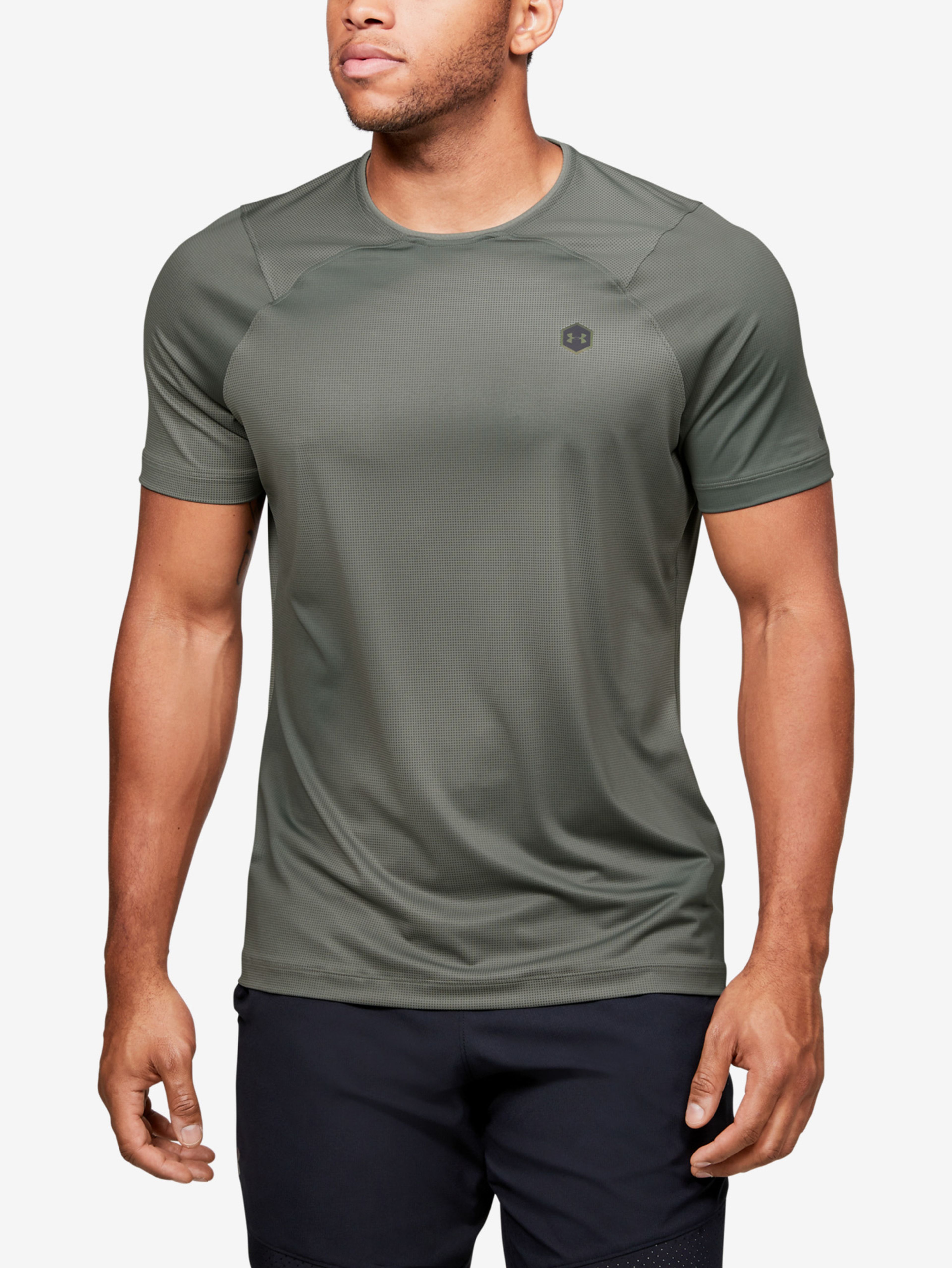 Meeste t-särk Under Armour HG Rush Fitted SS Printed
