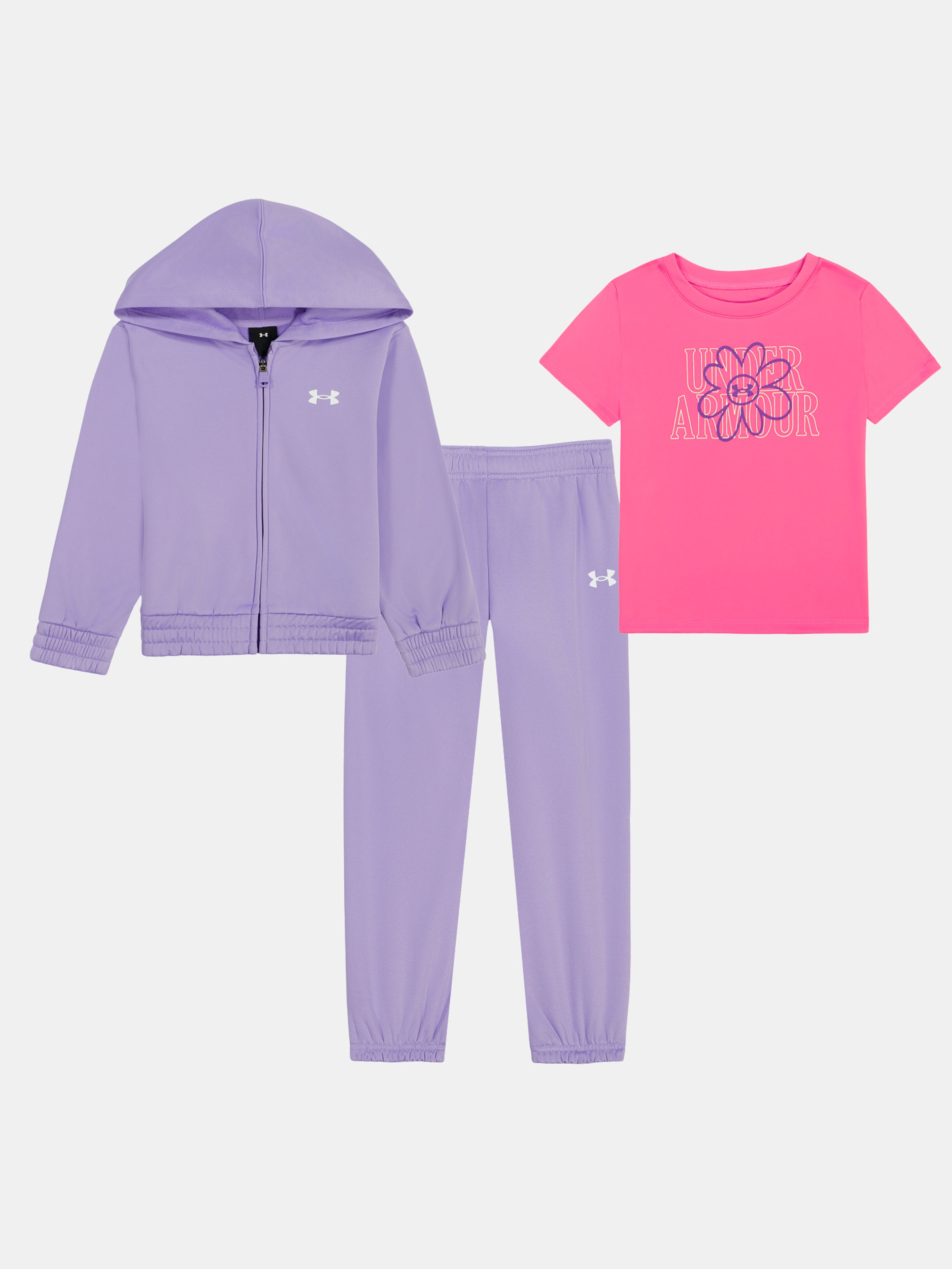 Meiteņu komplekts Under Armour UA 3PC FULL-ZIP HOODIE SET - 001