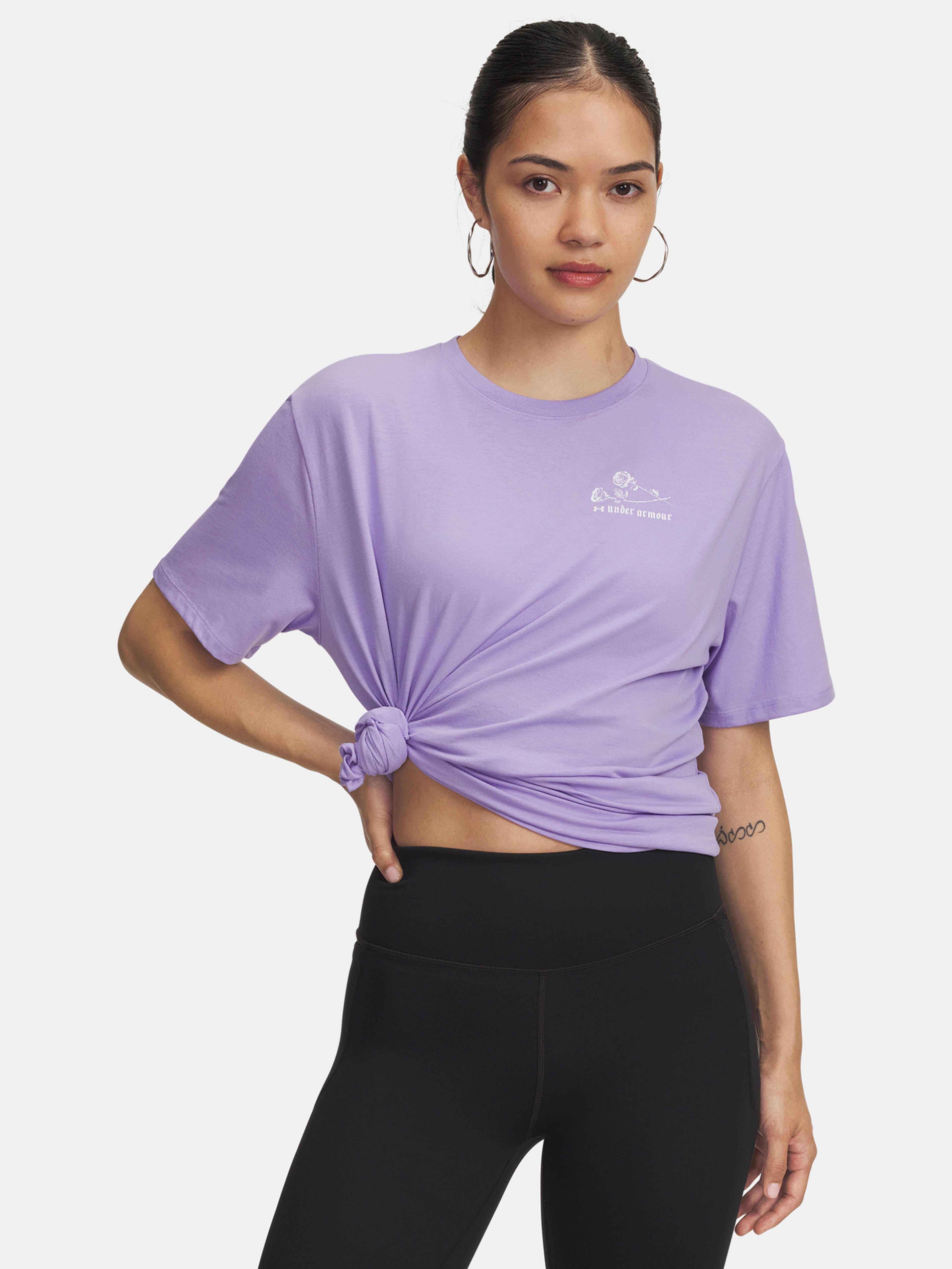 Női póló Under Armour UA Etched Roses OS SS-PPL