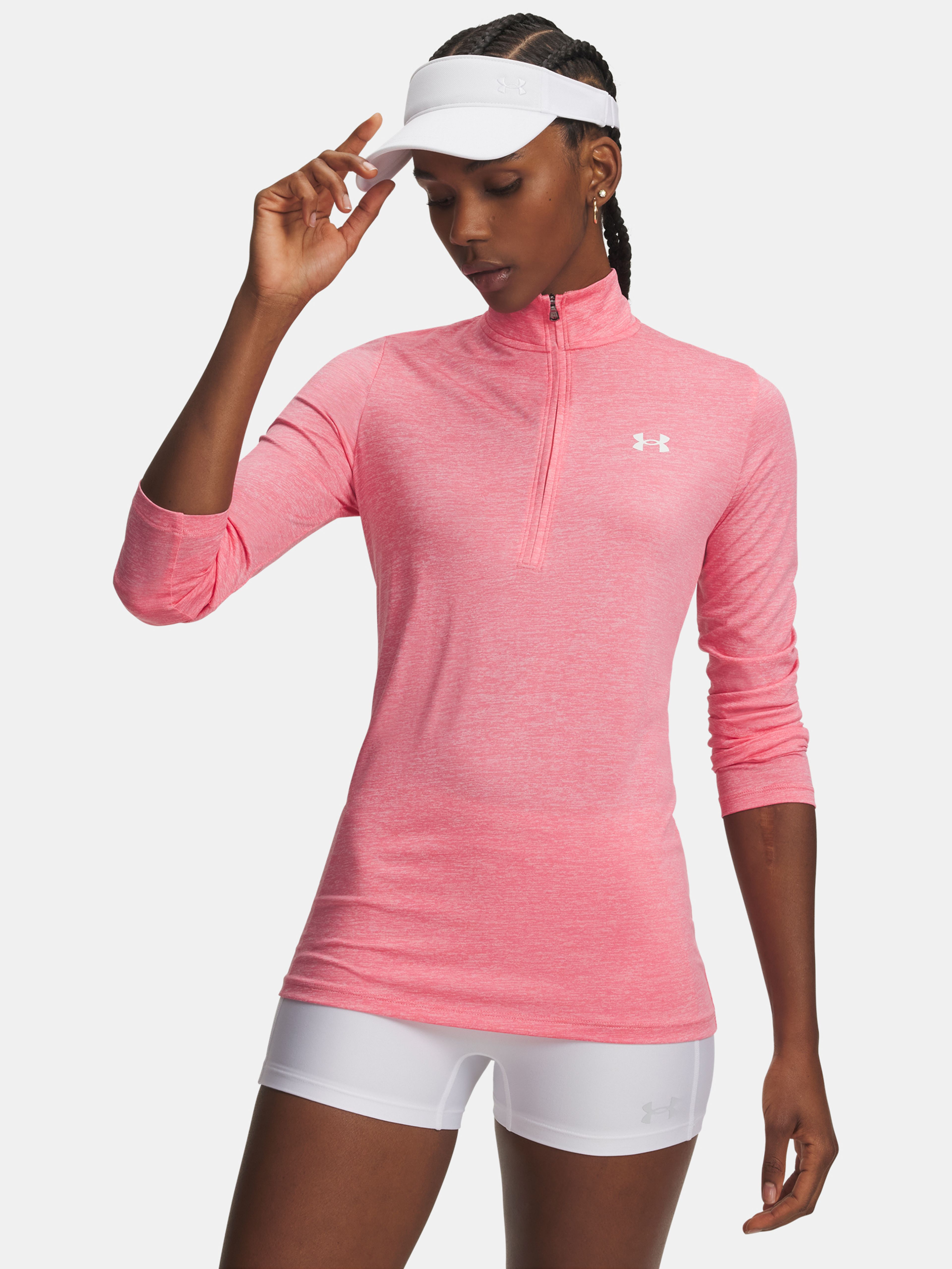 Női póló Under Armour Tech 1/2 Zip- Twist-PNK