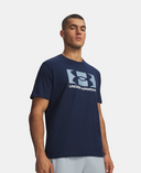 Pánske tričko Under Armour UA M CENTER BOXED LOGO SS-Modrá - 002