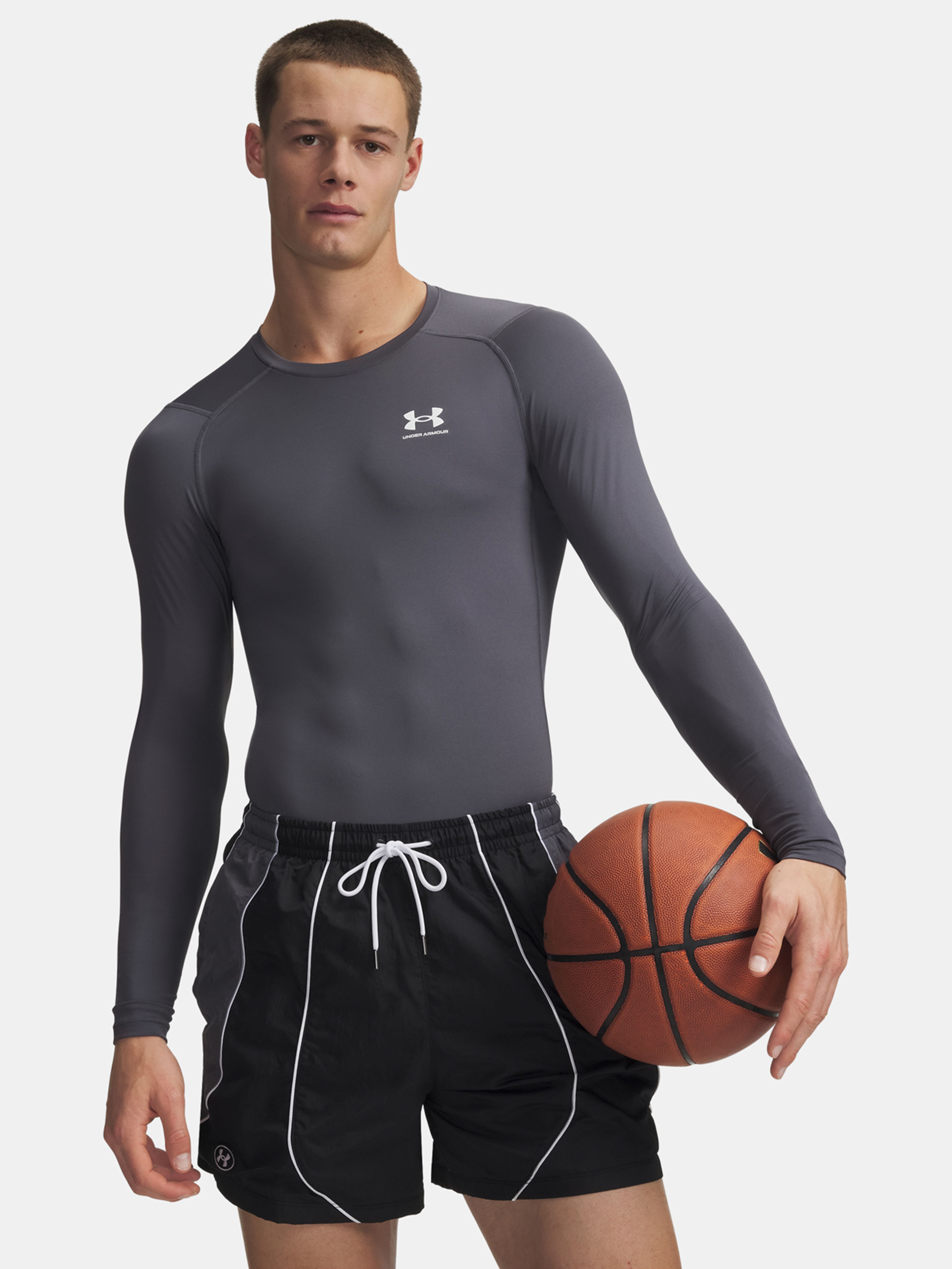 Férfi póló Under Armour UA HG Armour Comp LS-GRY