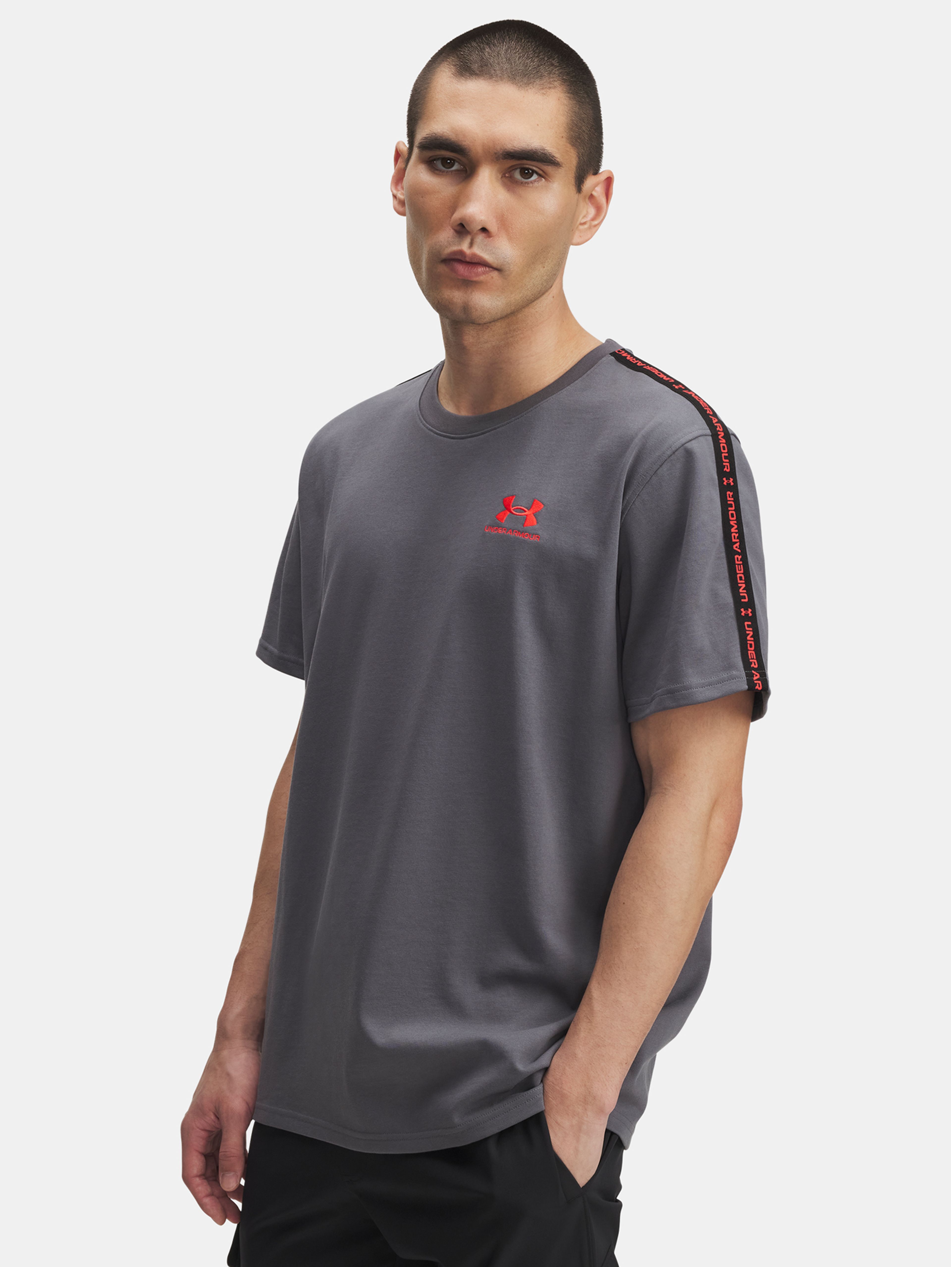 Férfi póló Under Armour UA Icon HWT Tee Taping-GRY