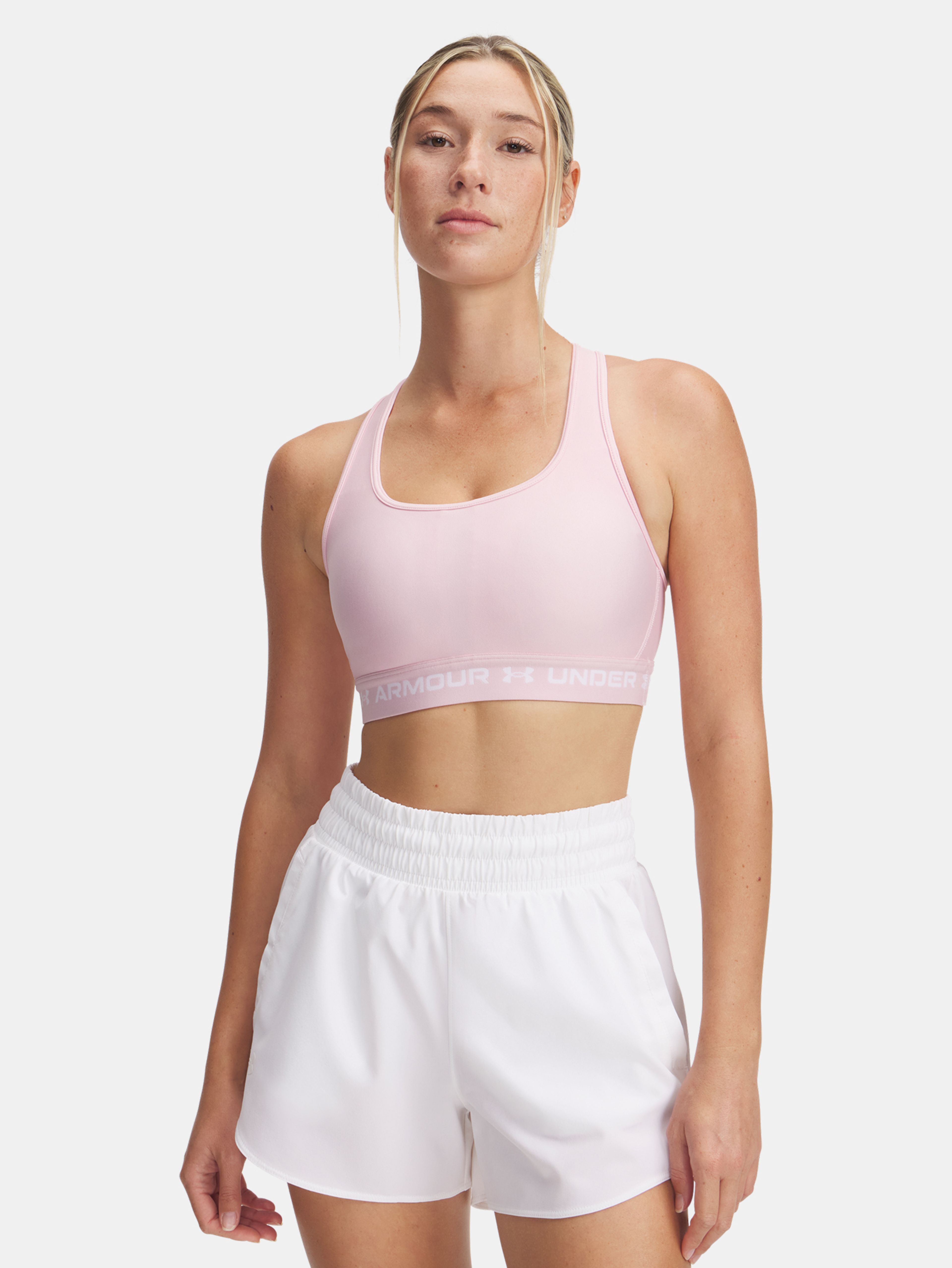 Dámska podprsenka Under Armour Crossback Mid Bra-PNK
