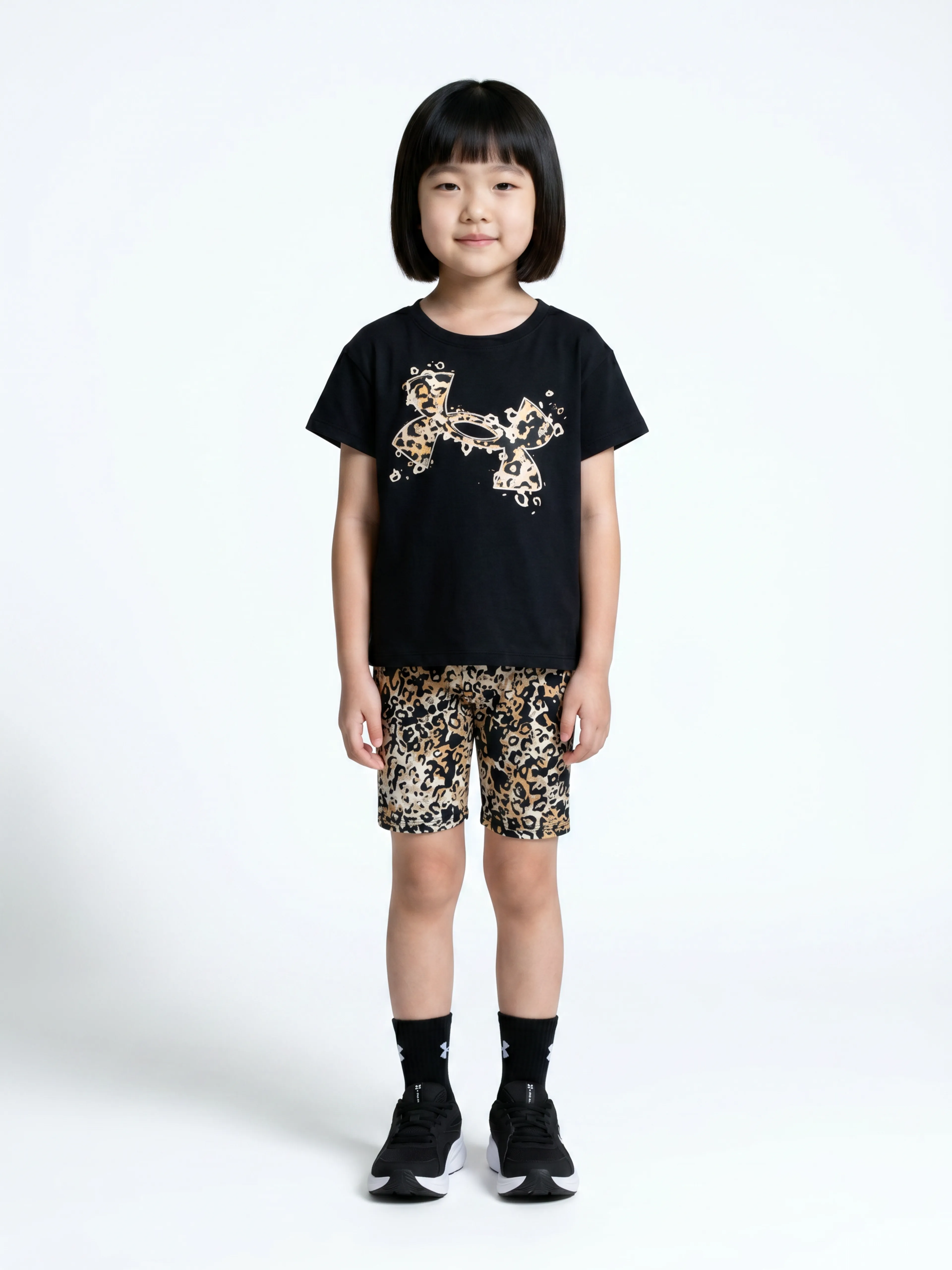 Tüdrukute komplekt Under Armour UA PRINTED BIKE SHORT SET-BLK - 001