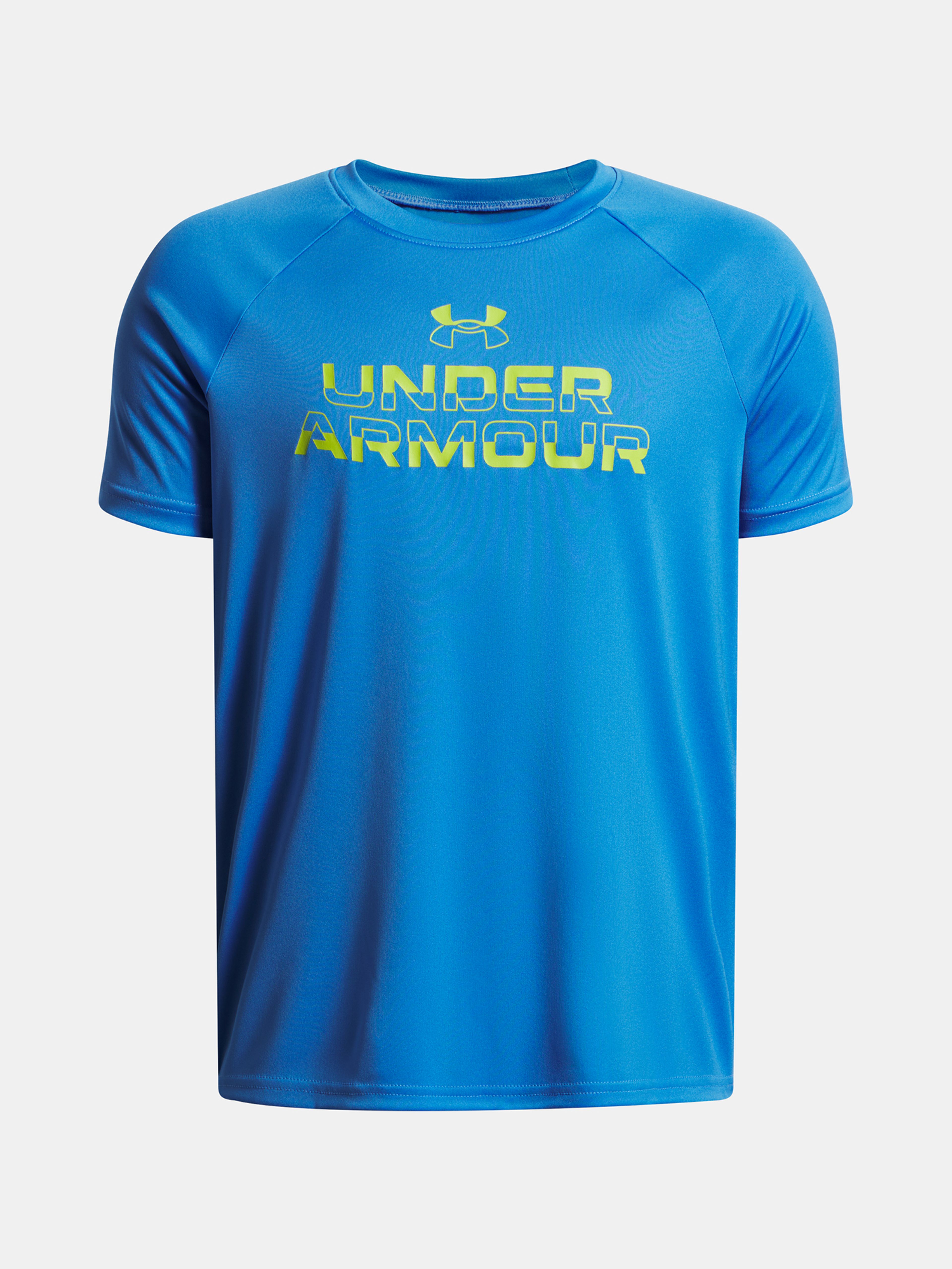 Fiú póló Under Armour UA Tech Split Wordmark SS-BLU